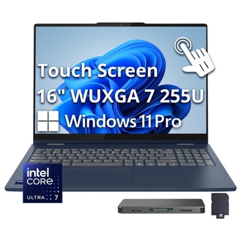  Lenovo - Upgraded - Flex IdeaPad 5i Ultra 7 32GB 1TB SSD+1TB Dock Set 16" Touch 2-in-1 Laptop Windows 11 Pro - Slate Blue