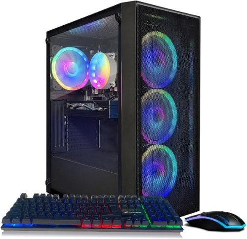 STGAubron - Gaming PC Computer Desktop, Radeon RX 580 8G, Intel Core I7 8th up to 4.10 GHz, 16G DDR4, 512G SSD, WIN11H - Black-Front_Standard 