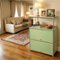 Malletson - 3 Tier Modular Metal Sideboard Storage Cabinet, Modern Grid-Style, for Dining Room, Living Room or Office - Green-Front_Standard