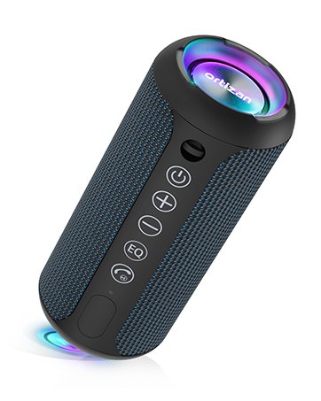 Ortizan - Portable Bluetooth Speaker, IPX7 Waterproof, TWS, 30H Playtime, Deep Bass, Black - Navy-Front_Standard 