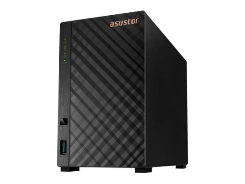 Asustor - AS1102TL Drivestor 2 Lite 2 Bay NAS, Quad-Core 1.7GHz CPU, 1GbE Port, 1GB DDR4 (Diskless) - Black-Front_Standard 