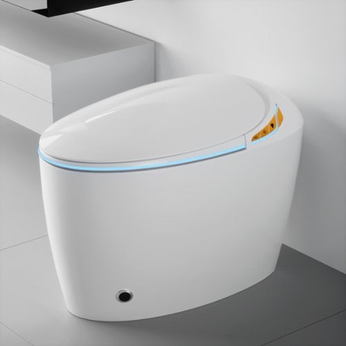 Unique Smart Toilet with Bidet Built In,Auto Open/Close Seat,Foot Sensor,LED Display,Night Light,Warm Water & Dry-Front_Standard 