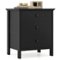 Costway - Nightstand with 3 Drawer for Bedroom Compact Storage Chest Modern Sofa Side - Black-Front_Standard