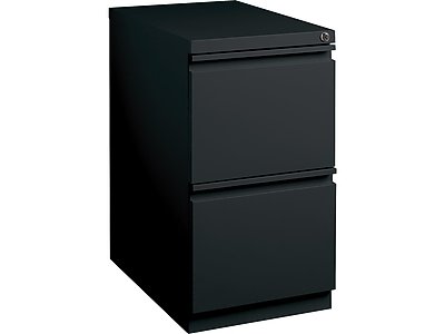 Staples - 2-Drawer Mobile Vertical File Cabinet, Letter Size, Lockable, 27.75"H x 15"W x 20"D - Black-Front_Standard 