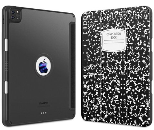 DTTO - Case​ for iPad Air 13" (M2/M3) and iPad Pro 12.9" (3rd/4th/5th/6th Gen) ,Smooth Matte Back,TPU Shockproof Frame - Black Book-Front_Standard 