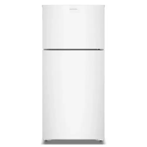 Front. Amana - 28 in. Wide 14 cu. ft. Top-Freezer Refrigerator With A Large Crisper Drawer - White.