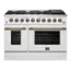 Front. Forno Appliances - Galiano 6.58 Cu. Ft. Freestanding Gas Range with Convection Oven - White.