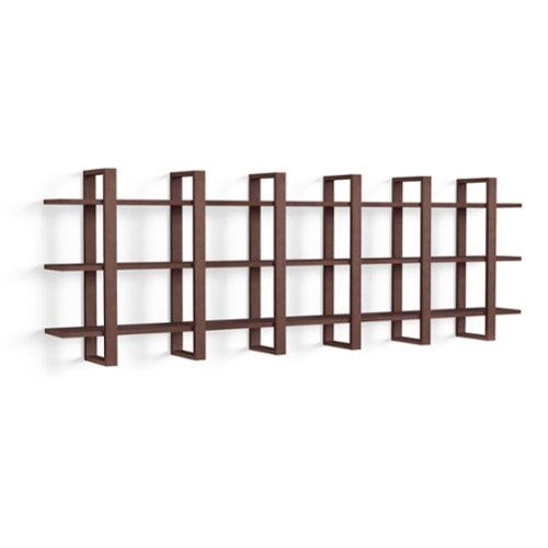 Burrow - Index Hardwood 9-Shelf Bookshelf - Walnut-Front_Standard 