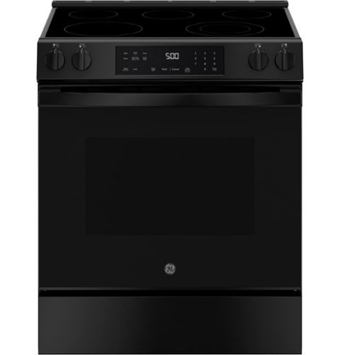 GE - 5.3 Cu. Ft. Slide-In Electric Range with Self-Clean and Steam Cleaning Option and Crisp Mode - Black