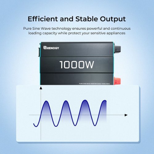 Renogy 1000W 12V Pure Sine Wave Inverter - Black