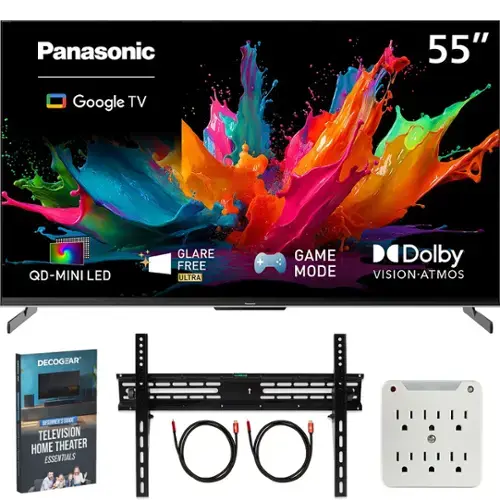 Panasonic  
55"  
Google TV  
QD-MINI LED  
GLARE FREE ULTRA  
GAME MODE  
Dolby VISION-ATMOS  
France  
DECOGEAR  
BEGINNER'S GUIDE TELEVISION HOME THEATER ESSENTIALS