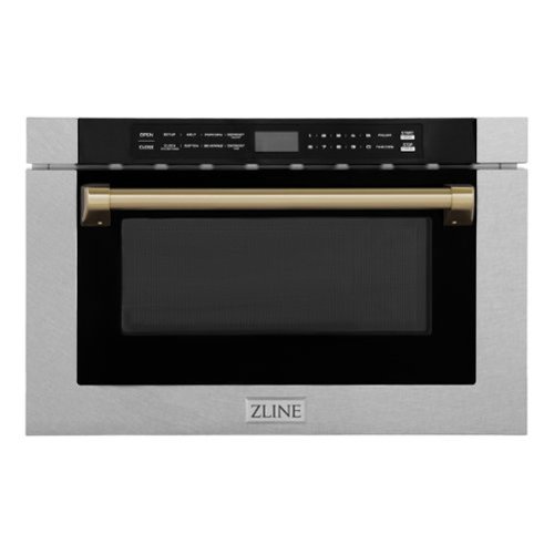 "ZLINE - Autograph Edition 24"" 1.2 cu. ft. Built-in Microwave Drawer, Fingerprint Resistant - Stainless Steel and Champagne Bronze Accents"