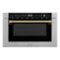 ZLINE - Autograph 24 in. Microwave Drawer with Traditional Handle in Satin Steel and Bronze Accents - Stainless Steel and Champagne Bronze Accents-Front_Standard