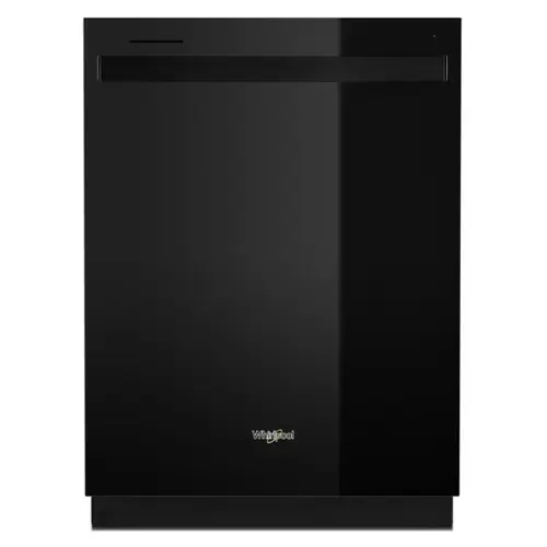 Front. Whirlpool - Whirlpool - 24” Stainless Steel Dishwasher with AI Intelligent Wash - 47 dBA .- Black - Black.
