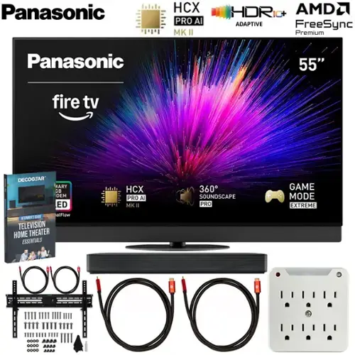 Panasonic HCX PRO AI MK II  
55"  
fire tv  
HDRi+ ADAPTIVE  
AMD FreeSync Premium  
360° SOUNDSCAPE PRO  
GAME MODE EXTREME  
DECOCGEAR  
MARY 6GB DEM ED  
HCX PRO AI MK II  
alFlow  
TELEVISION HOME THEATER ESSENTIALS