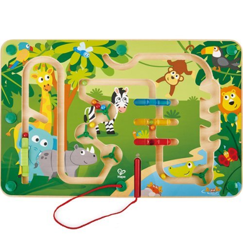 Hape Jungle Magnetic Maze Toy - Wooden Bead Maze for Kids
