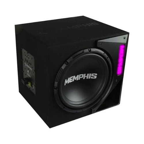 Memphis Car Audio - Memphis SRXE12SA 12" SRX Series Powered 300-Watt Vented Subwoofer - Black/Gray-Front_Standard 