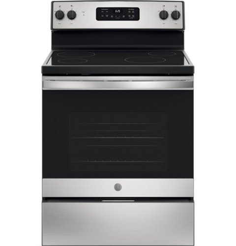 GE - 5.3 Cu. Ft. Freestanding Electric Range with Self-cleaning - Stainless Steel-Front_Standard 