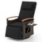 Costway - Outdoor 360° Swivel Rattan Recliner Chair Patio Wicker Chaise Lounge Chair - Black-Front_Standard