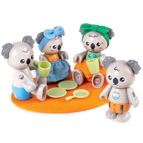 Hape - Hape: Koala Family - 4 Animal Articulated Figures, Wooden Toy Miniatures,Age 3+