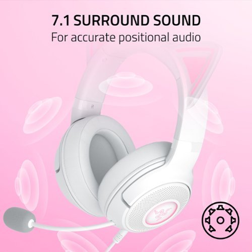 Razer Kraken Kitty V2 Wired Gaming Headset for PC, Mac, Nintendo Switch, Steam Deck, Mobile, and Tablet - White GLOBAL SHIPPING