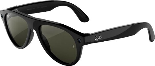 Ray-Ban Meta - (Gen 3) Aviator - AI Glasses with Camera - Polarized Green Lenses - Shiny Black