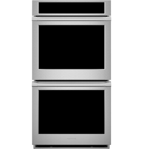 Monogram - Statement 27" Smart Built-In Double Electric True Convection Wall Oven with Digital Recipe Box - Stainless Steel