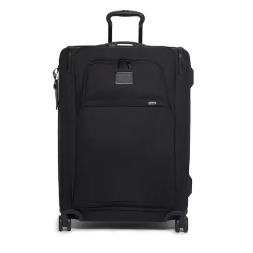 Front. TUMI - Alpha Medium Dual Access 26" Expandable Spinner Suitcase - Black.
