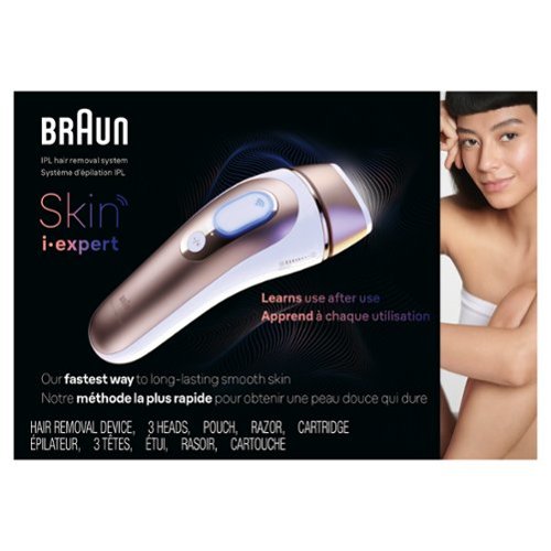 Braun IPL Pro 7 IPL Hair Removal with Venus Razor for Men & Women - White/Gold WORLDWIDE DELIVERY