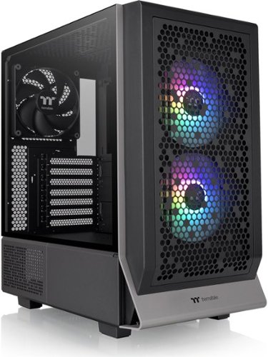 Thermaltake - Ceres 300 TG ARGB Mid Tower Case - Black-Front_Standard 