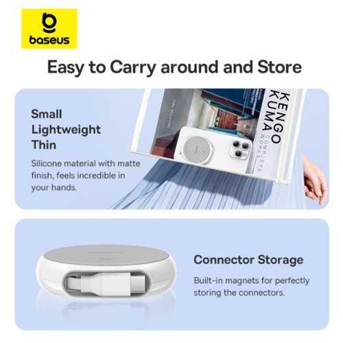 Baseus Free2Pull 100W Retractable USB C Cable with Magnetic Connectors Fast Charging for iPhone Samsung 3.3ft White - White BUY IN EUROPE