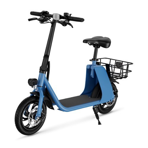 Windhorse - Urban Cruiser Foldable Electric Scooter with Seat, 450W Brushless Motor, 20 Miles Max Range, 20 MPH Max Speed - Blue-Front_Standard 