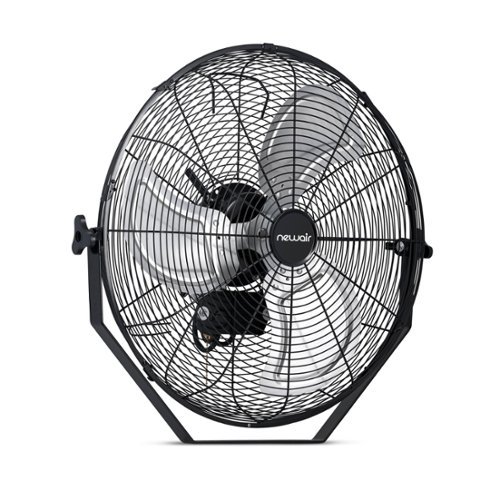  NewAir - 20" Outdoor High Velocity Wall Mounted Fan with 3 Fan Speeds and Adjustable Tilt Head - Black