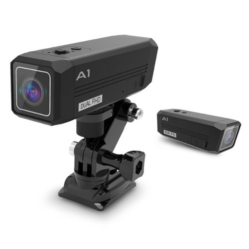 Rexing - A1 Front and Back 1080p Waterproof Action Camera with Wi-Fi - Black-Front_Standard 