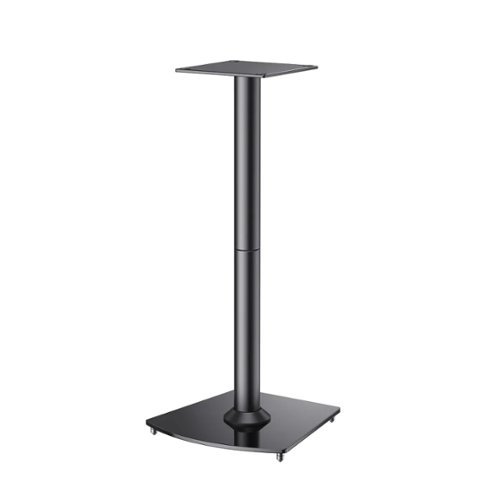 ErgoAV - Bookshelf Speaker Stand 28" Tall - Black-Front_Standard 
