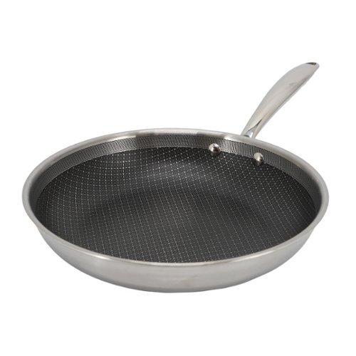  Better Chef - 12 Inch 3-Ply Stainless Steel Nonstick Fry Pan with Rolled Edge - Silver
