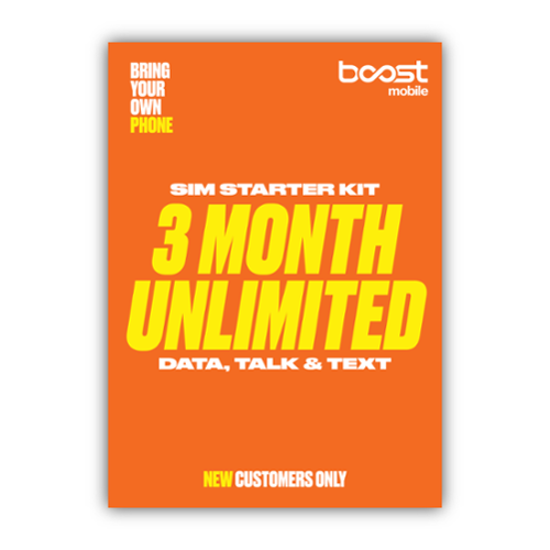 Boost Mobile - Preloaded SIM Card, Bring Your Own Device, 3month Plan - Unlimited Talk/Text and Data - Orange-Front_Standard 