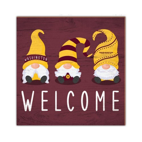 Fan Creations - Washington Commanders 10'' x 10'' Welcome Gnomes Sign - Multicolor-Front_Standard 
