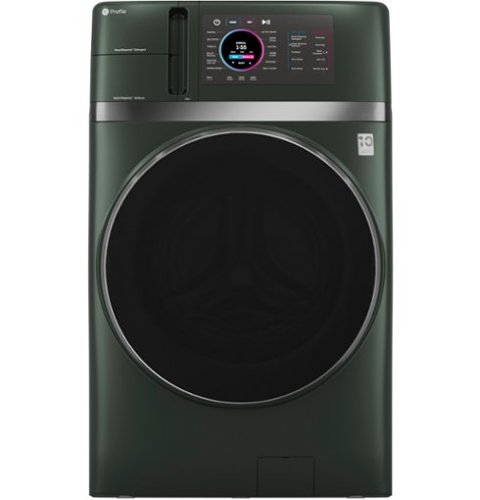 GE Profile - UltraFast 4.8 Cu. Ft. High-Efficiency Smart Front Load Washer and Electric Dryer Combo with Ventless Heat Pump - Jade Green