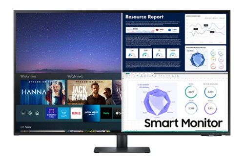 Samsung - AM702 Series 43" Smart Tizen 4K UHD Monitor (HDMI, USB-C) - Black-Front_Standard 