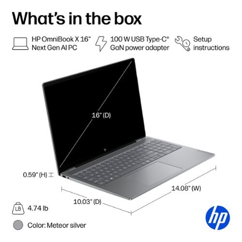 HP OmniBook X - 16 2K OLED Touchscreen Laptop - Intel Core Ultra 9 (2026) - 32GB RAM - NVIDIA GeForce RTX 5050 - 1TB SSD - Meteor Silver BUY IN SAUDI ARABIA