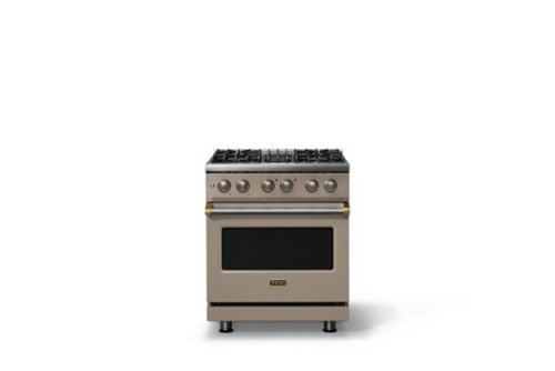 Viking - 30 in. Wide 4 Burner Pro5S 4.7 Cu. Ft. Freestanding Sealed DF Convection LP Range - Nantucket w. Brushed Brass Trim - Nantucket