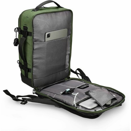 Swissdigital Design BERG PRO TSA-Friendly Backpack With USB Charging Port RFID Protection and Fits Up to 17″ Laptop - Dark Green SHOP ONLINE