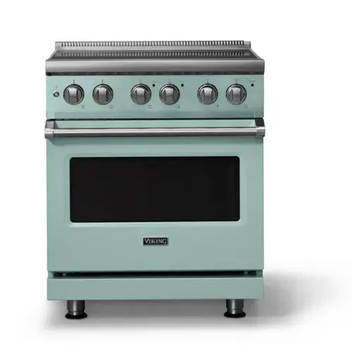 Front. Viking - 30"W. Pro5S 4.7 Cu. Ft. Freestanding 4 Element  Electric Convection Range - Splash - Splash.