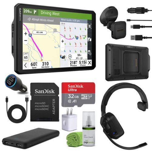 Garmin - dēzl OTR1020 10in Truck GPS Bundle with SD Card & Cleaning Kit - Black-Front_Standard 