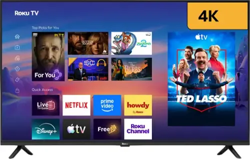 ROKU TV  
Top Picks for You  
4K  
HBO max  
PITT  
DUTTON RANCH  
Disney ZOOTOPIA  
tv  
For You  
SC ESPN  
peocock The BURBS  
Quick Access Live TV Guide  
NETFLIX  
prime video  
howdy By Roku  
TED LASSO  
Disney tv  
Free  
ROKU Channel