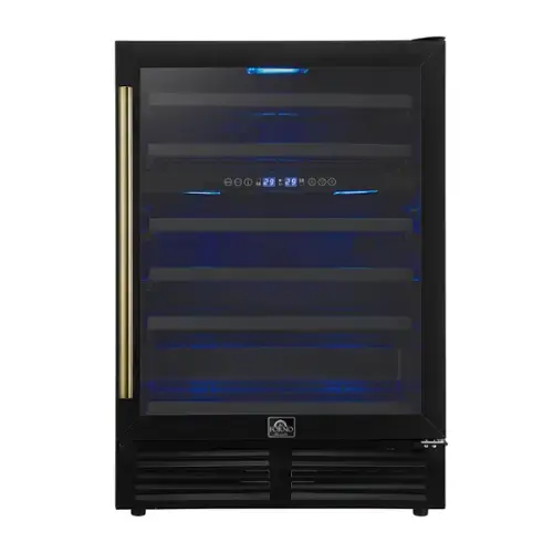 Front. Forno Appliances - Bacchino 51-Bottle Convertible Dual Zone Wine Cooler - Black.