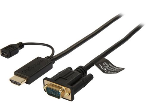 StarTech.com - StarTech HD2VGAMM3 HDMI to VGA Cable - 3 ft - 1080p - Active HDMI Cable - Black-Front_Standard 