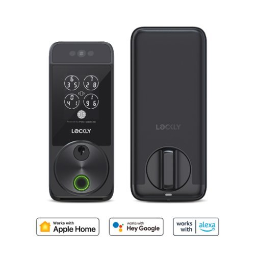 Lockly Visage Smart Lock Wi-Fi Deadbolt Keyway/Fingerprint/Facial Unlock - Matte Black - Matte Black