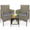 Best Choice Products - 3-Piece Outdoor Wicker Conversation Patio Bistro Set, w/ 2 Chairs, Table - Taupe/Cement Gray-Front_Standard